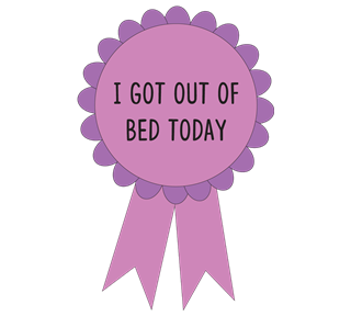 Out of Bed Funny Award Ribbon Sticker