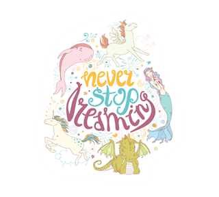 Never Stop Dreaming Motivational Sticker