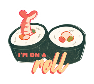 On A Roll Sticker