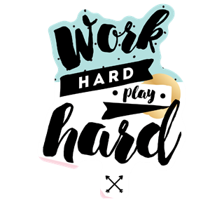 Work Hard Play Hard Motivational Quote Sticker