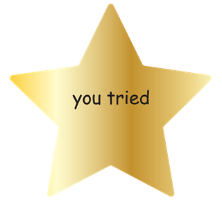 Funny You Tried Gold Star Sticker