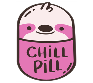 Funny Chill Pill Sloth Sticker