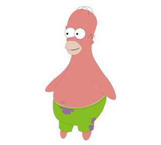 Funny Homer Patrick Star Sticker