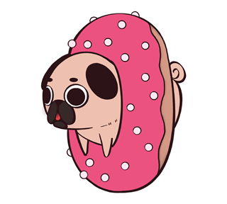 Pug Donut Sticker