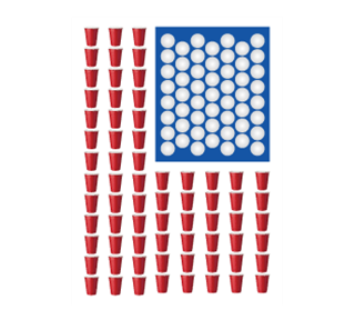american flag ping pong and beer cups Sticker