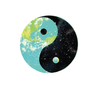 Earth Space Ying Yang Sticker