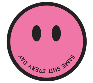Funny Satire Smiley Face Sticker