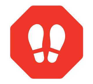 Stop Sign with Footprints Sticker