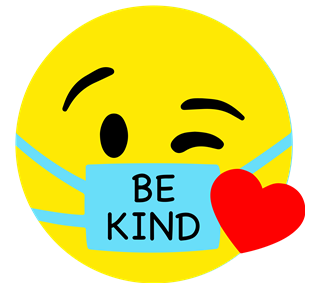 Be Kind Mask With Heart Emoji Sticker