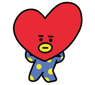 BT21 Tata Heart Sticker