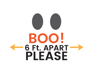 Social Distancing Ghost Sticker