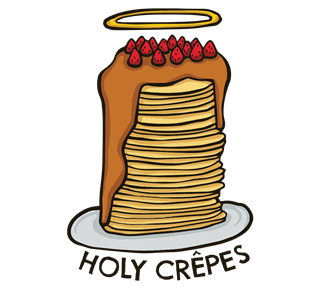 Holy Crepes Funny Food Sticker