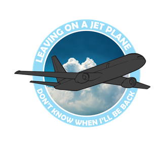 Leaving on a Jet Plane Sticker