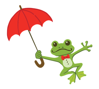 Umbrella Frog Sticker
