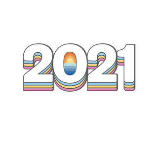 2021 Rainbow Sunset Sticker