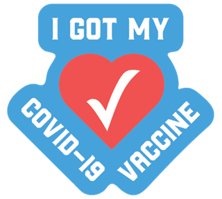 Covid-19 Vaccine Heart Graphic Sticker