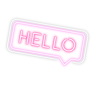 Neon Hello Sticker