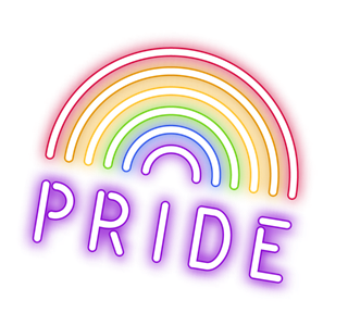 Rainbow Neon Pride Sign Sticker