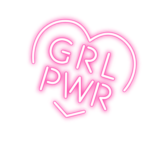 Girl Power Neon Heart Sticker