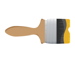 Paint brush Yellow Sticker