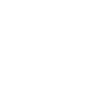 White Welcome Script Sticker