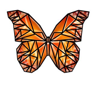 Orange Geometric Butterfly Sticker
