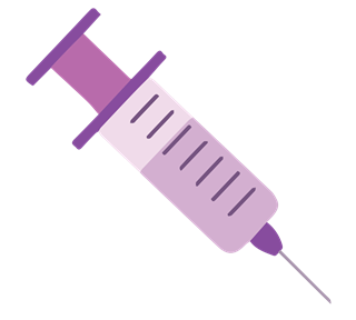 Purple Vaccine Syringe Needle Sticker