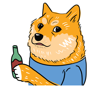Doge With Beer Meme Sticker
