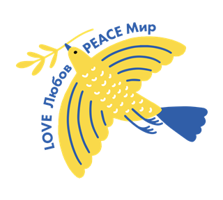 Ukraine Love & Peace Dove Sticker