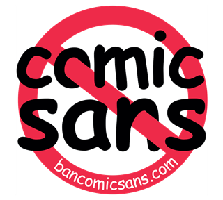 Ban Comic Sans Logo Sticker