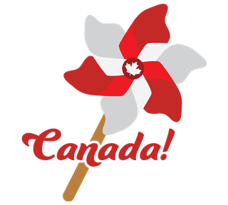 Canada Script Pinwheel Sticker