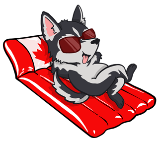 Dog Canada Lounge Floaty Sticker