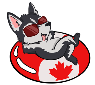 Dog Canada Tube Floaty Sticker