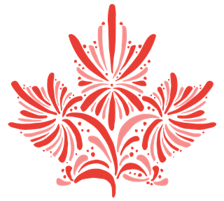 Maple Leaf Fireworks Sticker