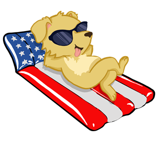 Dog USA Lounge Floaty Sticker