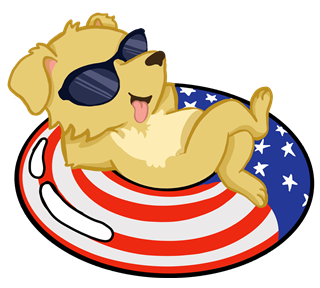 Dog USA Tube Floaty Sticker