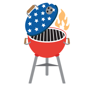 USA BBQ Flames Sticker