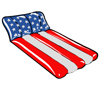 USA Lounge Floaty Sticker