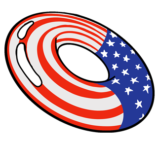 USA Tube Floaty Sticker