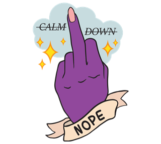 'Calm Down, Nope' with Cloud Sticker