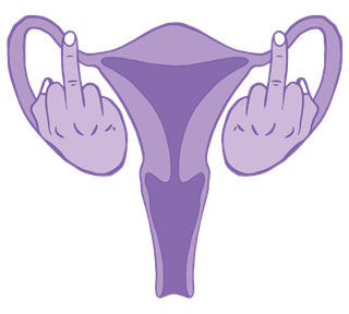 Middle Finger Uterus Sticker