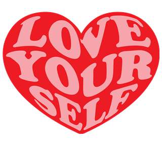 Love Yourself Red Sticker