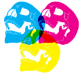 CMY Skull Sticker