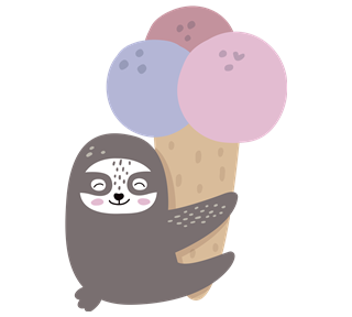 Ice Cream Sloth Sticker