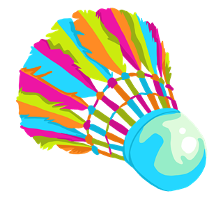 Badminton Birdie Rainbow Sticker