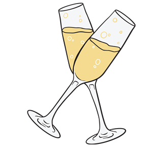 Champagne Glasses Sticker
