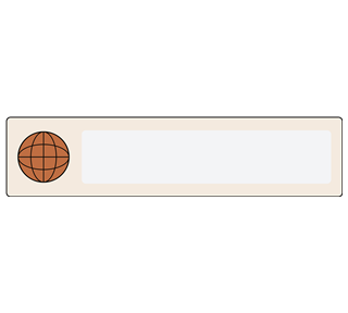 Basket Ball Label Beige Sticker
