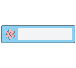 Flower Label Blue Sticker