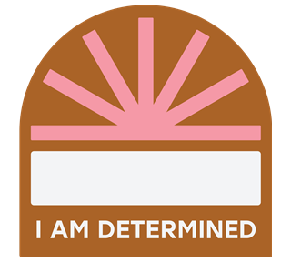 I Am Determined Label Sticker