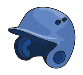 Blue Baseball Helmet Sticker